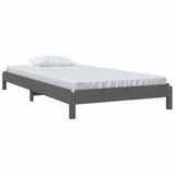 Lit empilable sans matelas gris 75x190 cm bois de pin massif