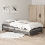 Lit empilable sans matelas gris 75x190 cm bois de pin massif