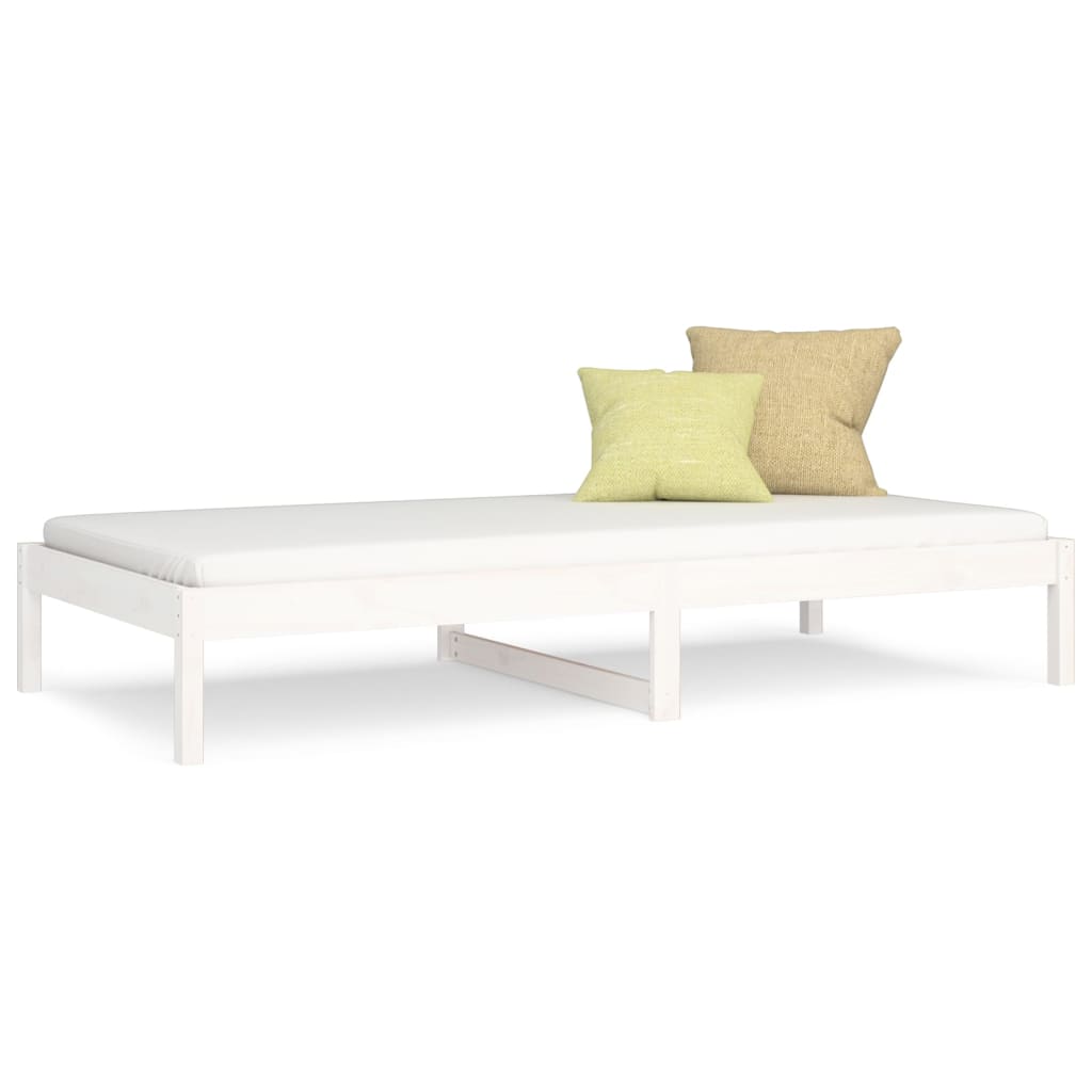 Lit de jour sans matelas blanc 90x200 cm bois de pin massif