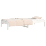 Lit de jour sans matelas blanc 90x200 cm bois de pin massif