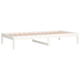 Lit de jour sans matelas blanc 90x200 cm bois de pin massif