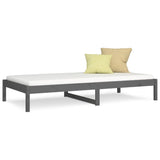 Lit de jour sans matelas gris 90x200 cm bois de pin massif