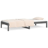 Lit de jour sans matelas gris 90x200 cm bois de pin massif