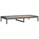 Lit de jour sans matelas gris 90x200 cm bois de pin massif