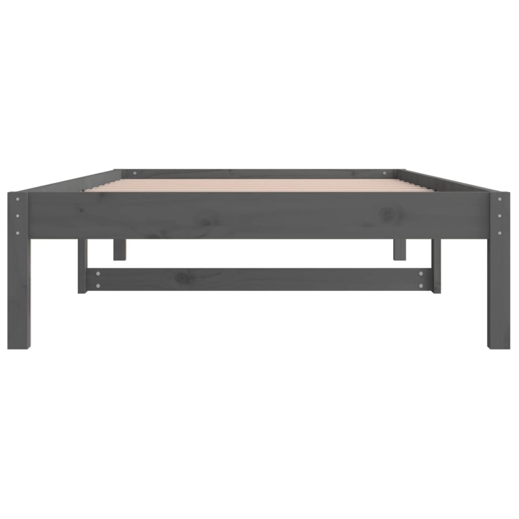 Lit de jour sans matelas gris 90x200 cm bois de pin massif