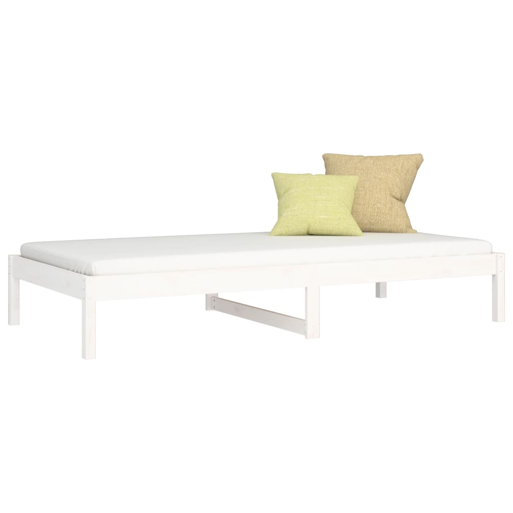 Lit de jour sans matelas blanc 90x190 cm bois de pin massif