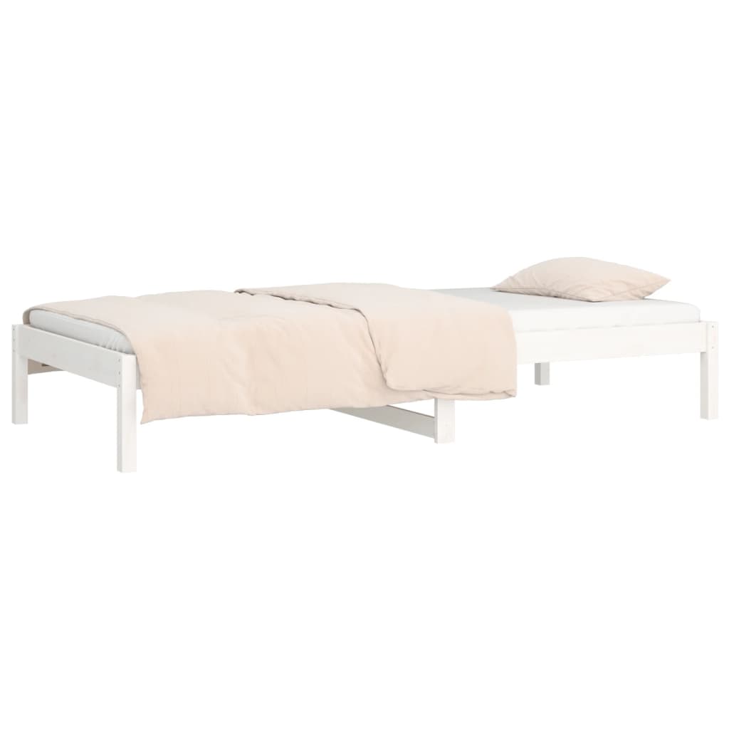 Lit de jour sans matelas blanc 90x190 cm bois de pin massif