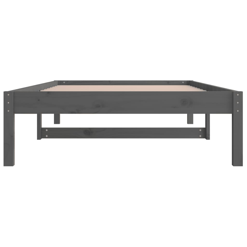 Lit de jour sans matelas gris 90x190 cm bois de pin massif