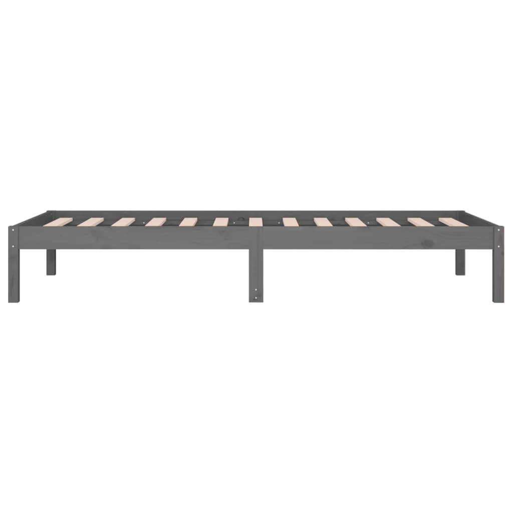 Lit de jour sans matelas gris 90x190 cm bois de pin massif