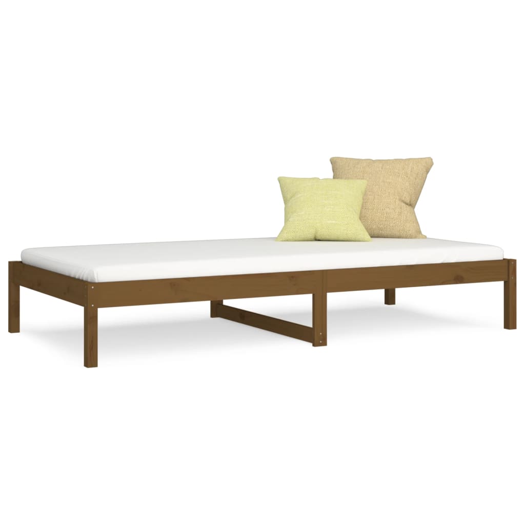 Lit de jour sans matelas marron miel 90x190 cm bois pin massif