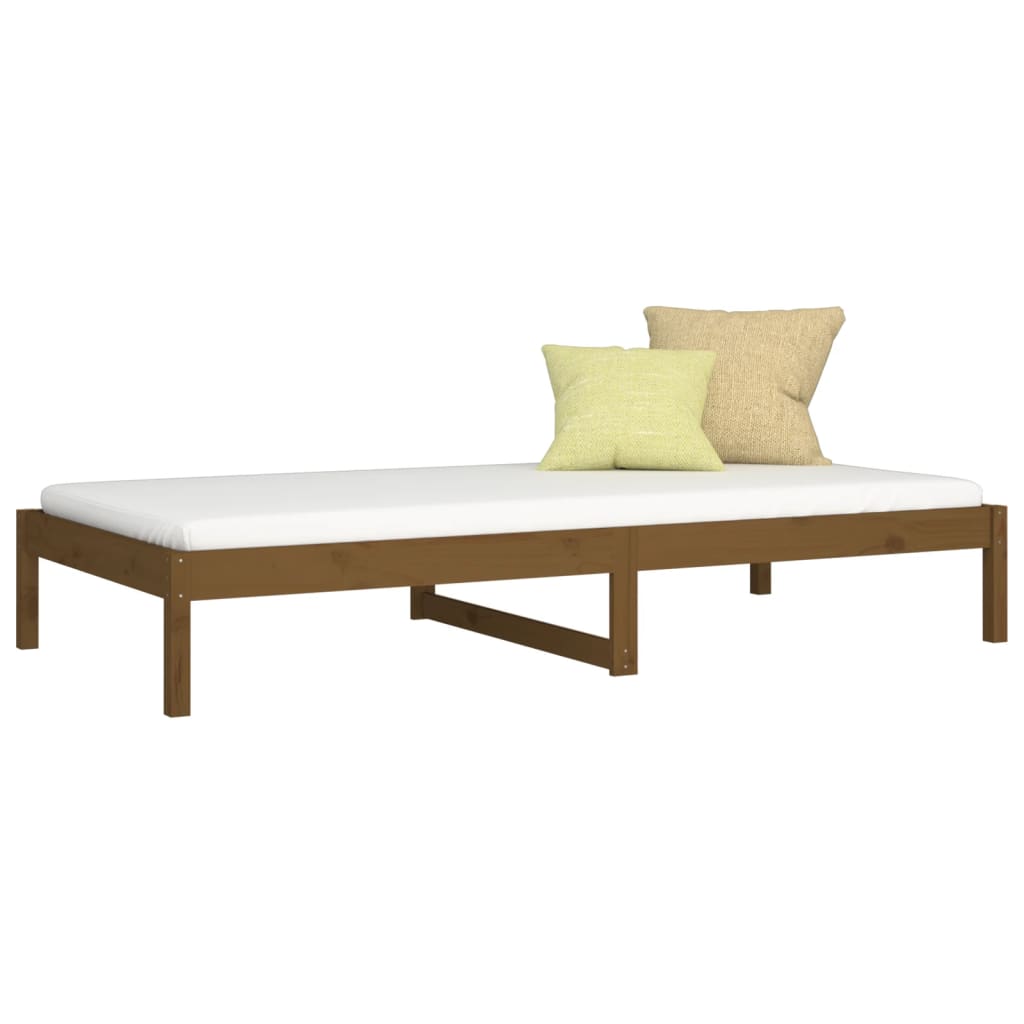 Lit de jour sans matelas marron miel 90x190 cm bois pin massif