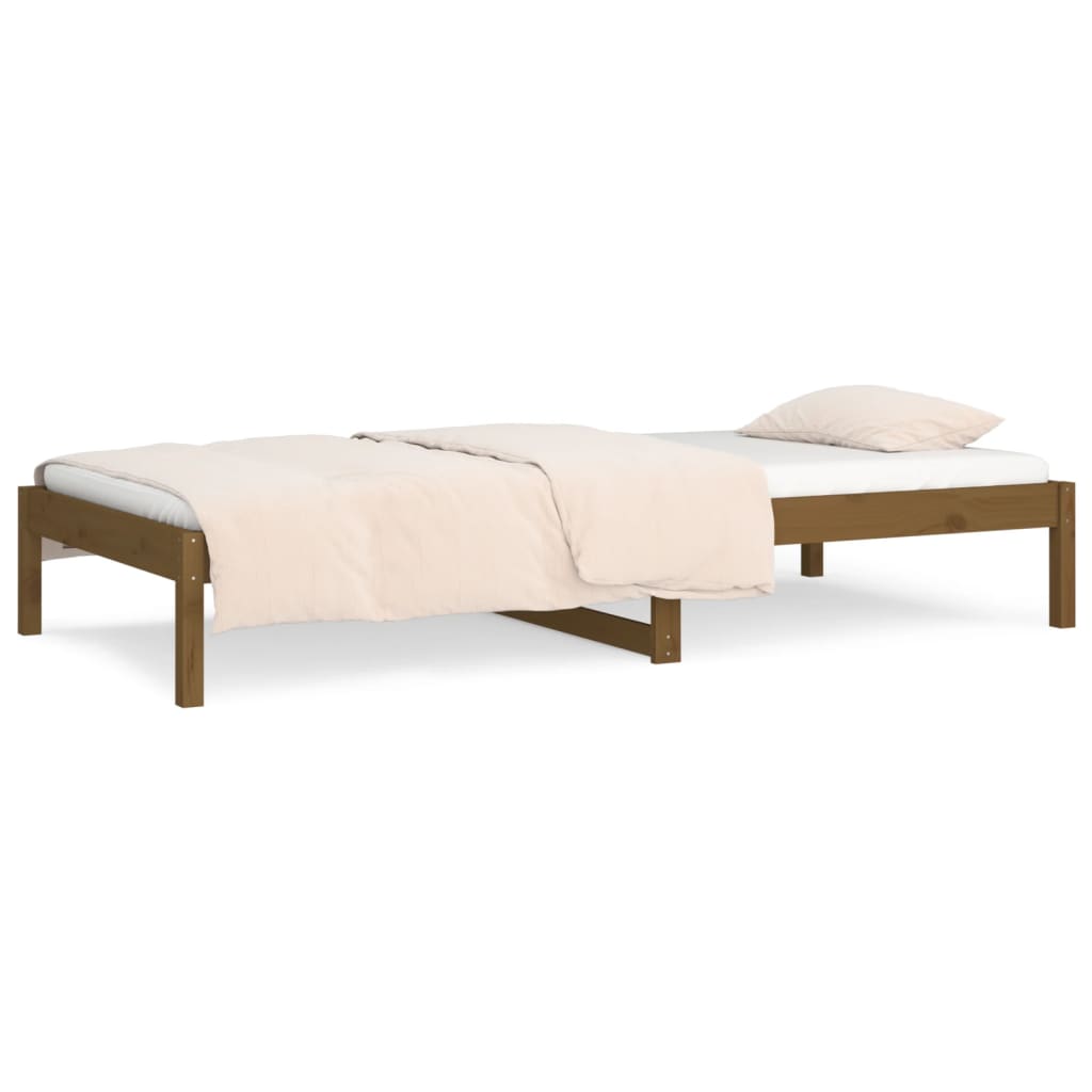 Lit de jour sans matelas marron miel 90x190 cm bois pin massif