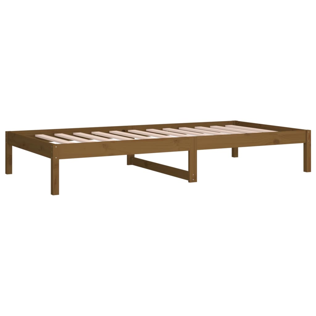 Lit de jour sans matelas marron miel 90x190 cm bois pin massif