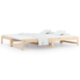 Lit coulissant sans matelas 2x(90x200) cm Bois de pin massif