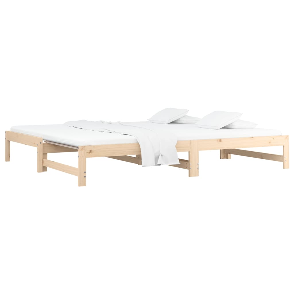 Lit coulissant sans matelas 2x(90x200) cm Bois de pin massif