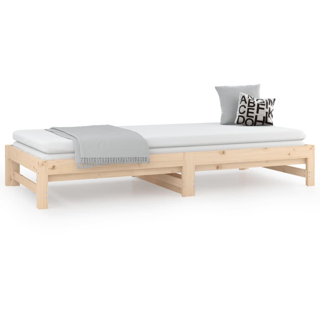 Lit coulissant sans matelas 2x(90x200) cm Bois de pin massif