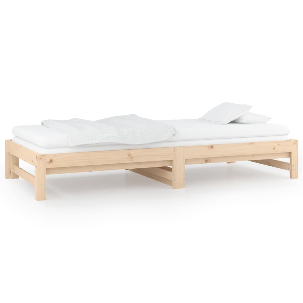 Lit coulissant sans matelas 2x(90x200) cm Bois de pin massif