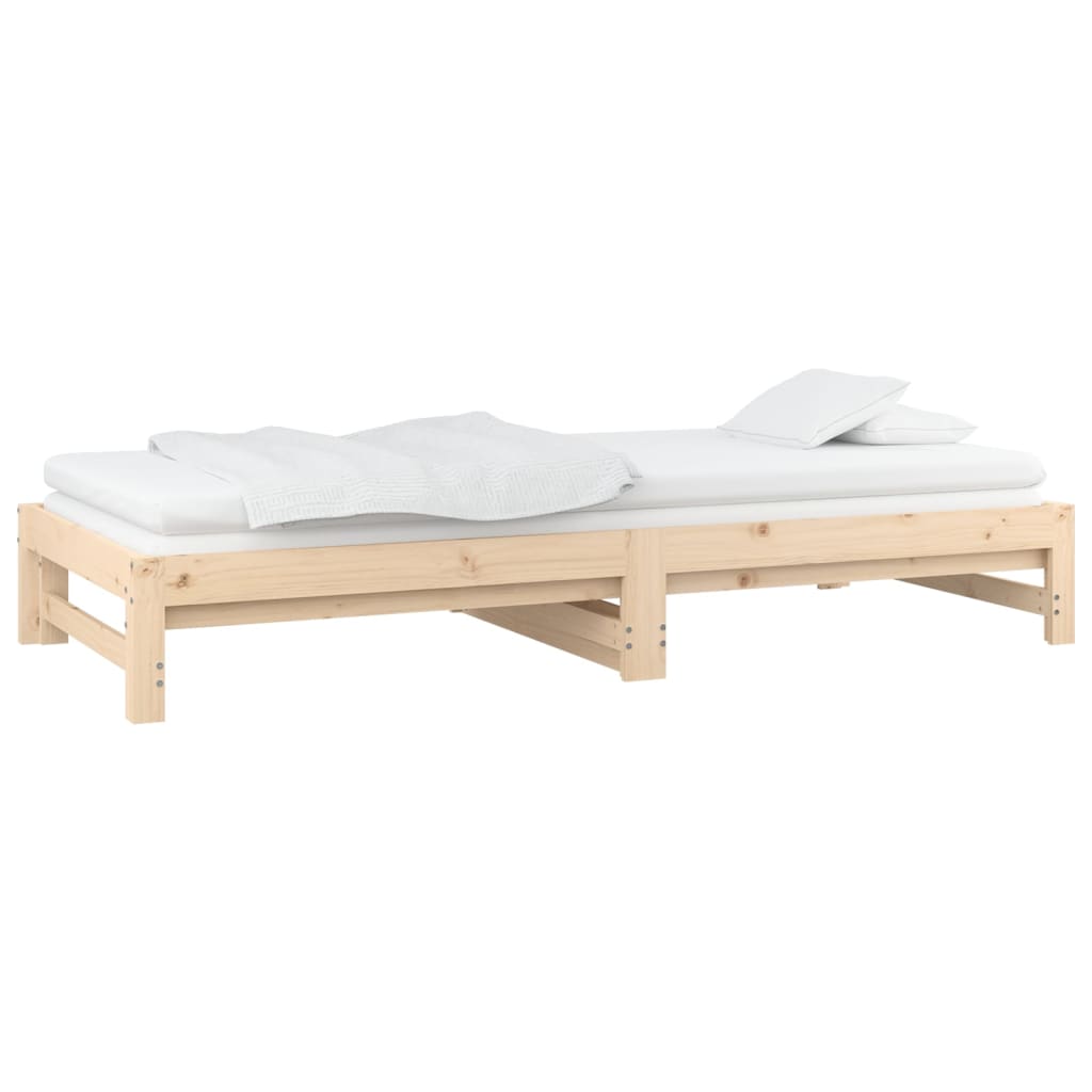 Lit coulissant sans matelas 2x(90x200) cm Bois de pin massif