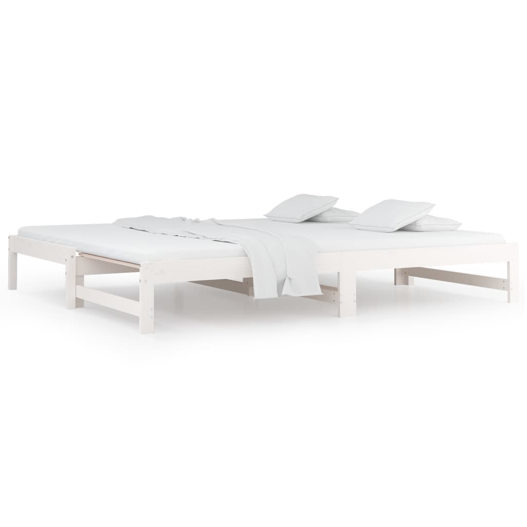 Lit coulissant sans matelas blanc 2x(90x200) cm