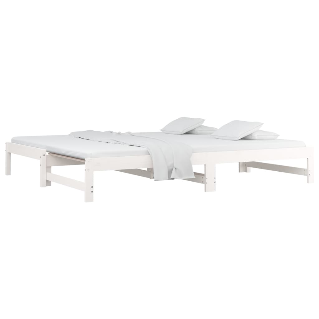 Lit coulissant sans matelas blanc 2x(90x200) cm