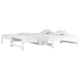 Lit coulissant sans matelas blanc 2x(90x200) cm