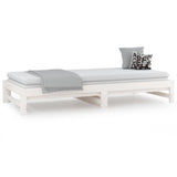 Lit coulissant sans matelas blanc 2x(90x200) cm