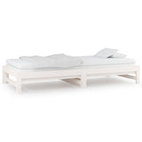 Lit coulissant sans matelas blanc 2x(90x200) cm