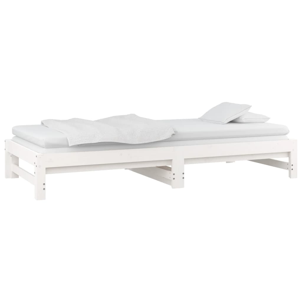 Lit coulissant sans matelas blanc 2x(90x200) cm