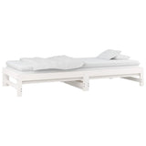 Lit coulissant sans matelas blanc 2x(90x200) cm