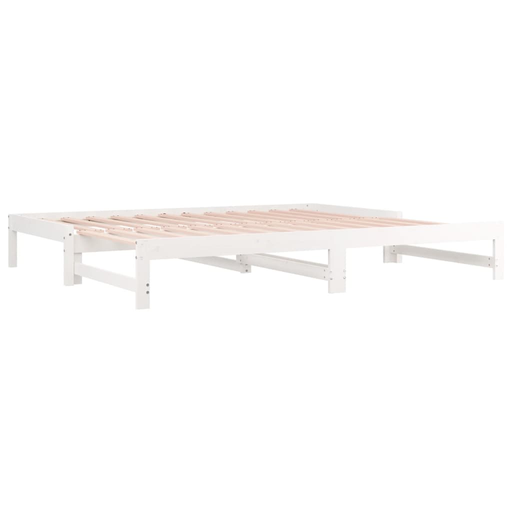 Lit coulissant sans matelas blanc 2x(90x200) cm