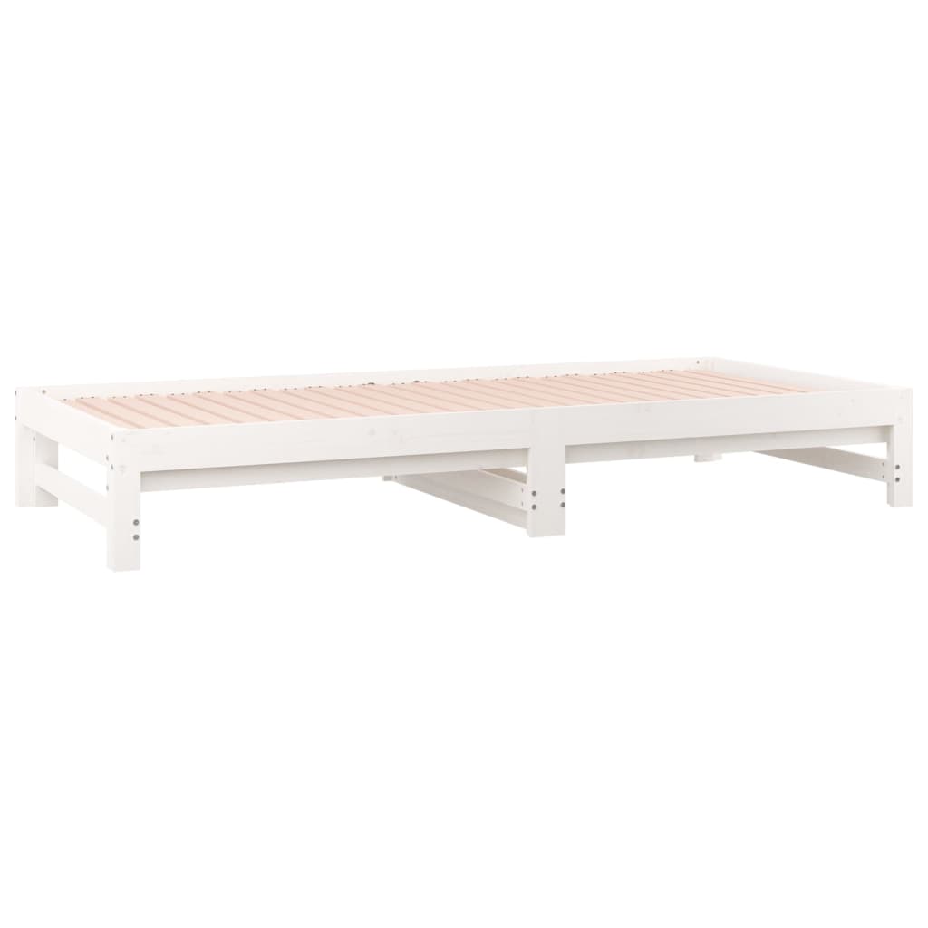 Lit coulissant sans matelas blanc 2x(90x200) cm