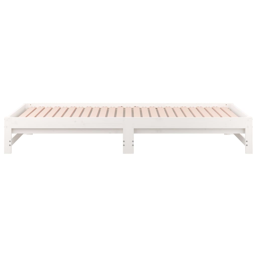 Lit coulissant sans matelas blanc 2x(90x200) cm