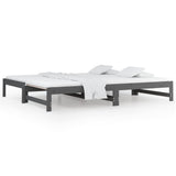 Lit coulissant sans matelas gris 2x(90x200) cm