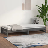 Lit coulissant sans matelas gris 2x(90x200) cm