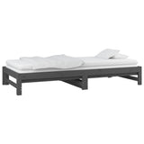 Lit coulissant sans matelas gris 2x(90x200) cm