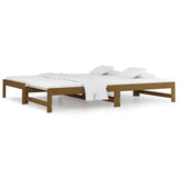 Lit coulissant sans matelas marron miel 2x(90x200) cm