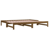 Lit coulissant sans matelas marron miel 2x(90x200) cm