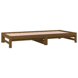 Lit coulissant sans matelas marron miel 2x(90x200) cm