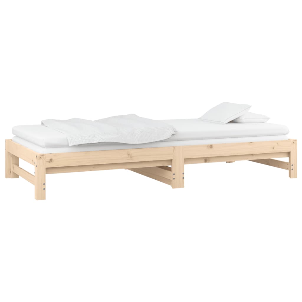 Lit coulissant sans matelas 2x(80x200) cm Bois de pin massif