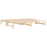 Lit coulissant sans matelas 2x(80x200) cm Bois de pin massif