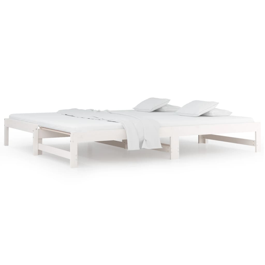 Lit coulissant sans matelas blanc 2x(90x190) cm