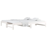 Lit coulissant sans matelas blanc 2x(90x190) cm