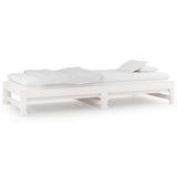 Lit coulissant sans matelas blanc 2x(90x190) cm