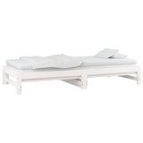 Lit coulissant sans matelas blanc 2x(90x190) cm