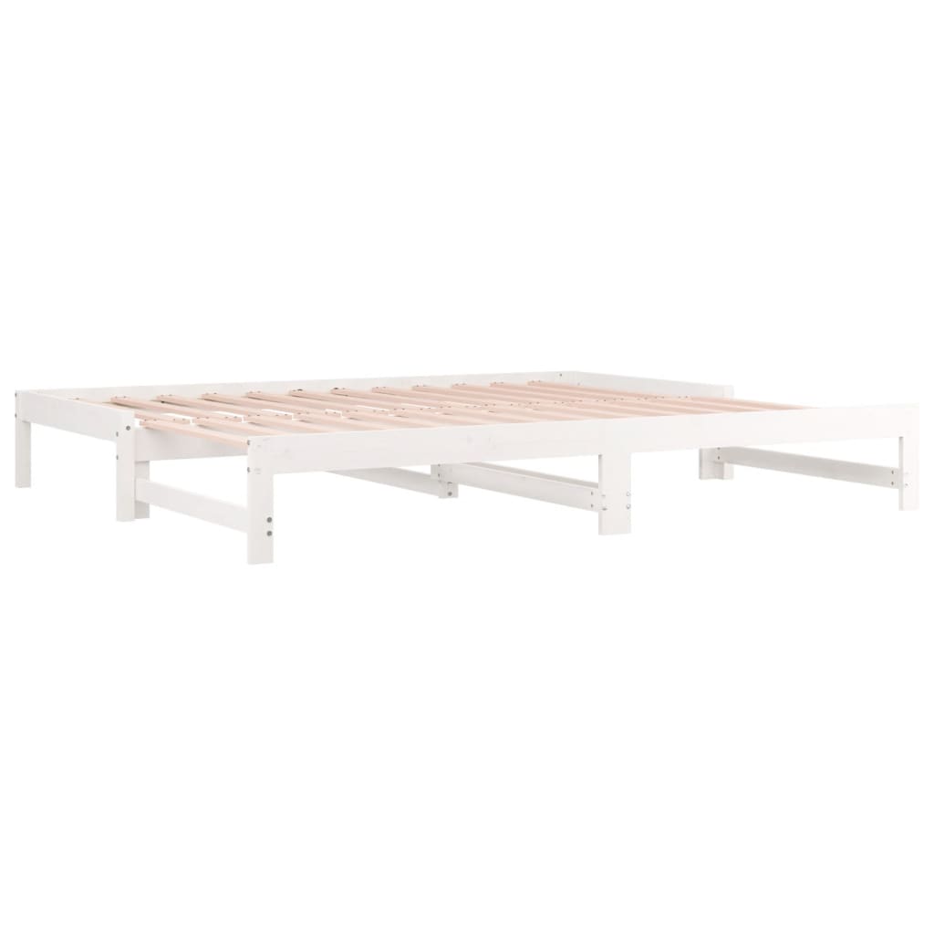 Lit coulissant sans matelas blanc 2x(90x190) cm