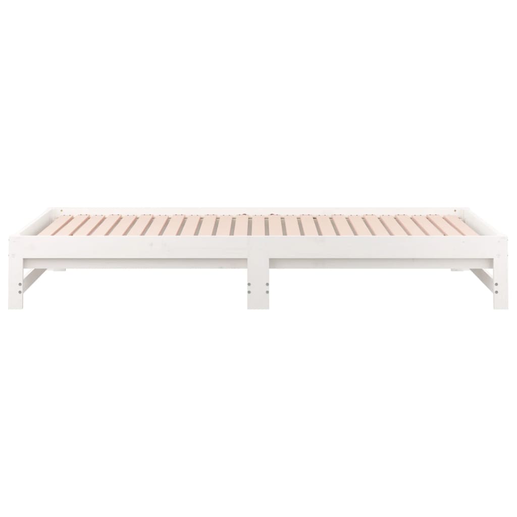 Lit coulissant sans matelas blanc 2x(90x190) cm