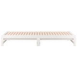 Lit coulissant sans matelas blanc 2x(90x190) cm