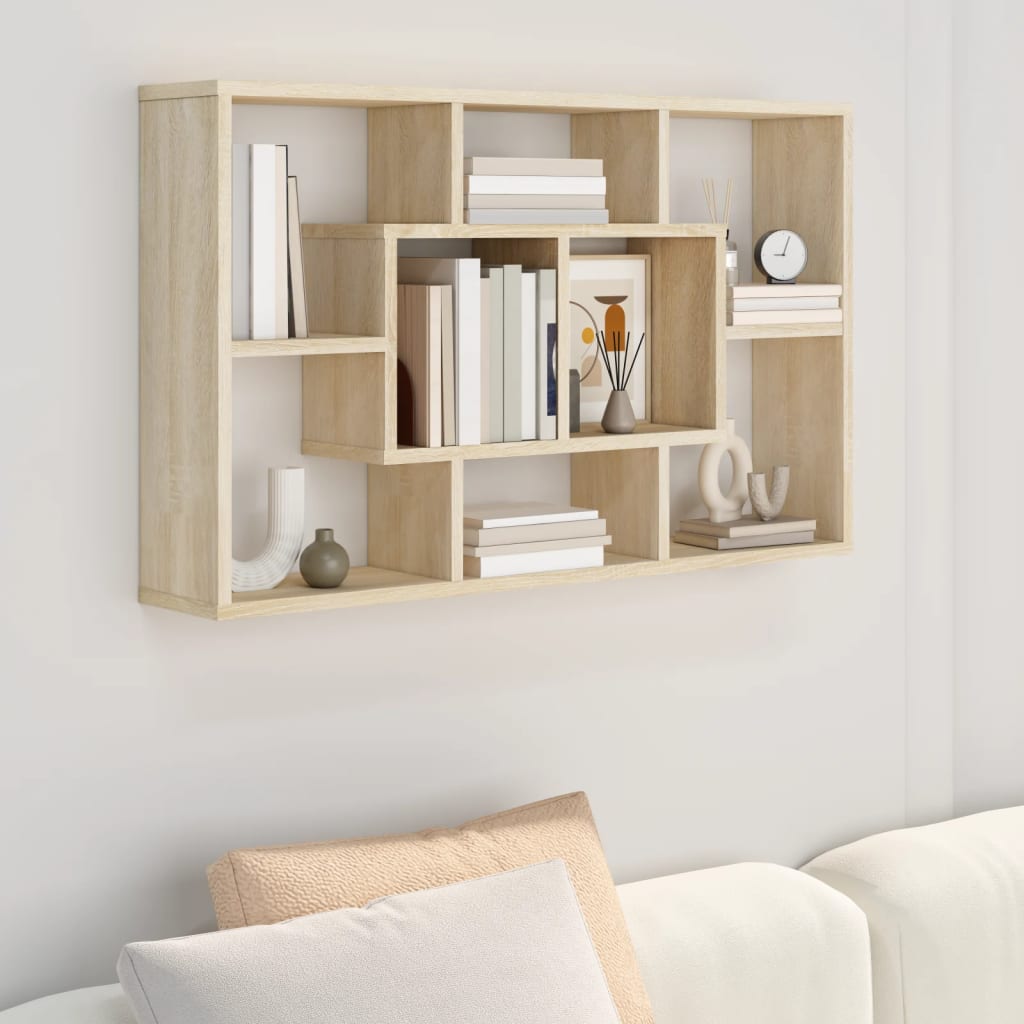 Étagère murale Chêne Sonoma 85x16x52,5 cm Bois d'ingénierie