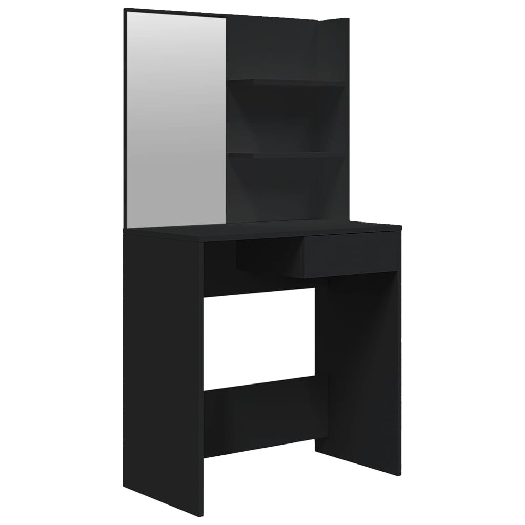 Coiffeuse avec miroir noir 74,5x40x141 cm