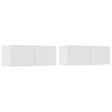 Meubles TV 2 pcs blanc 80x30x30 cm bois d'ingénierie